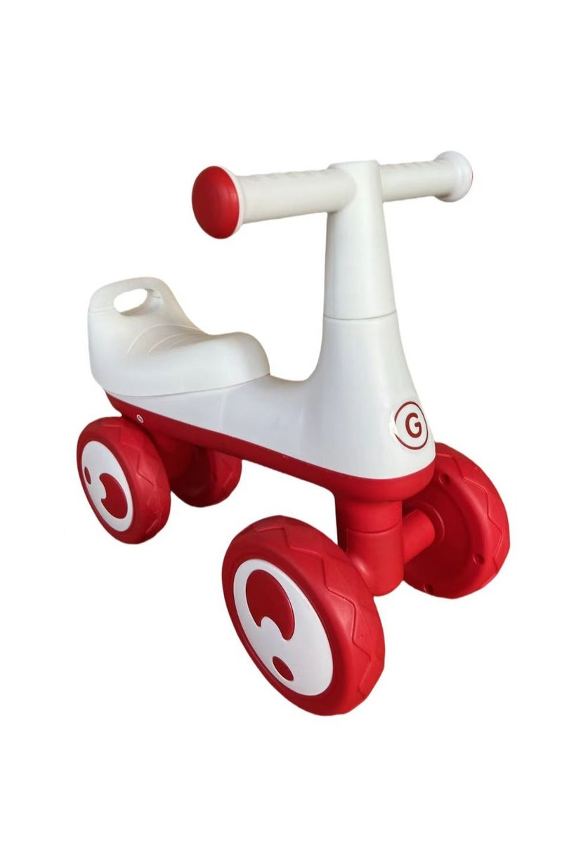 Kids Ride On Cycle, Cycle for Toddlers 1+ Years, Boys & Girls, 4-Wheel Balance Bike Indoor Outdoor Ride-On - Red - Image 4