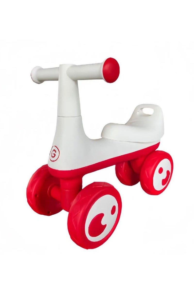 Kids Ride On Cycle, Cycle for Toddlers 1+ Years, Boys & Girls, 4-Wheel Balance Bike Indoor Outdoor Ride-On - Red - Image 1