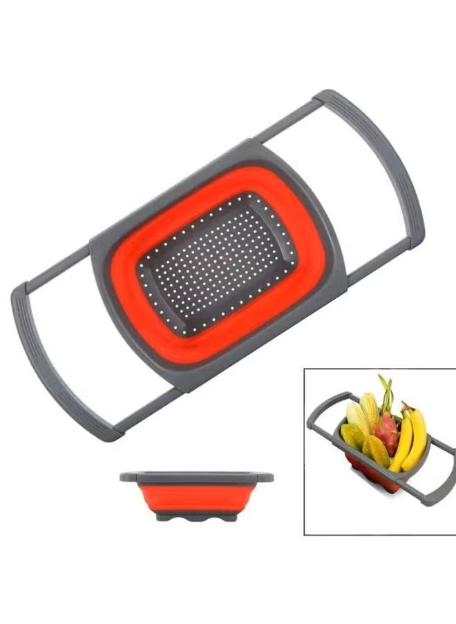 Generic Rectangular Applied Silicon Vegetable Strainer orang  - Image 2