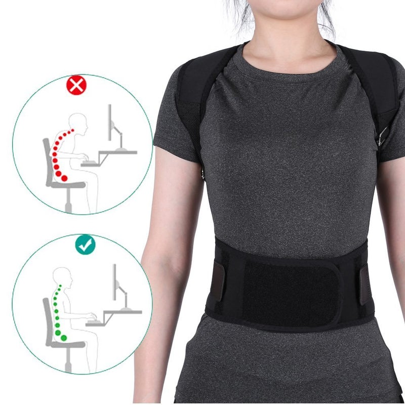 comfrt Posture Corrector for Men and Women - Adjustable Upper Back Brace for Clavicle Support and Providing Pain Relief from Neck, Back and Shoulder, Posture Trainer for Posture Support (XXL-black) - Image 3