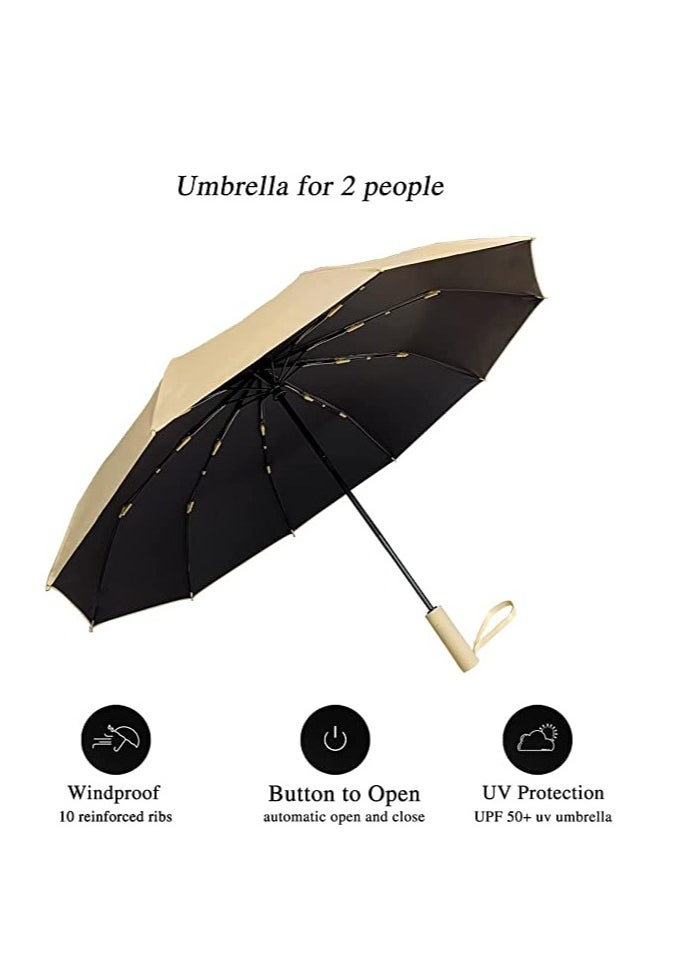SYOSI - Umbrella for Rain Windproof Travel Umbrella UV Protection Umbrella Compact Folding Automatic Umbrellas for Men and Women - Image 1