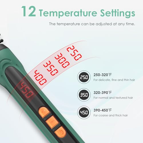 BANGMENG Mini Thermal Round Brush, 1/2 Inch Barrel Volume Heat Styling Brush for Men and Women Short Thin Curly Straight Hair, Heated Curling Iron,12 Temperature Setting (1.1 Inch with Bristles) - Image 2