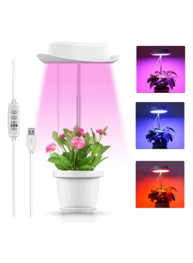 GGEROU Grow Light for Indoor Plants, Height Adjustable Grow Light with 10 Adjustable Brightness, LED Growing Light, 3/9/12H On/Off Timer, 3 Colors Light, Auto On/Off, Sunlight Lamp for Plant - Image 1