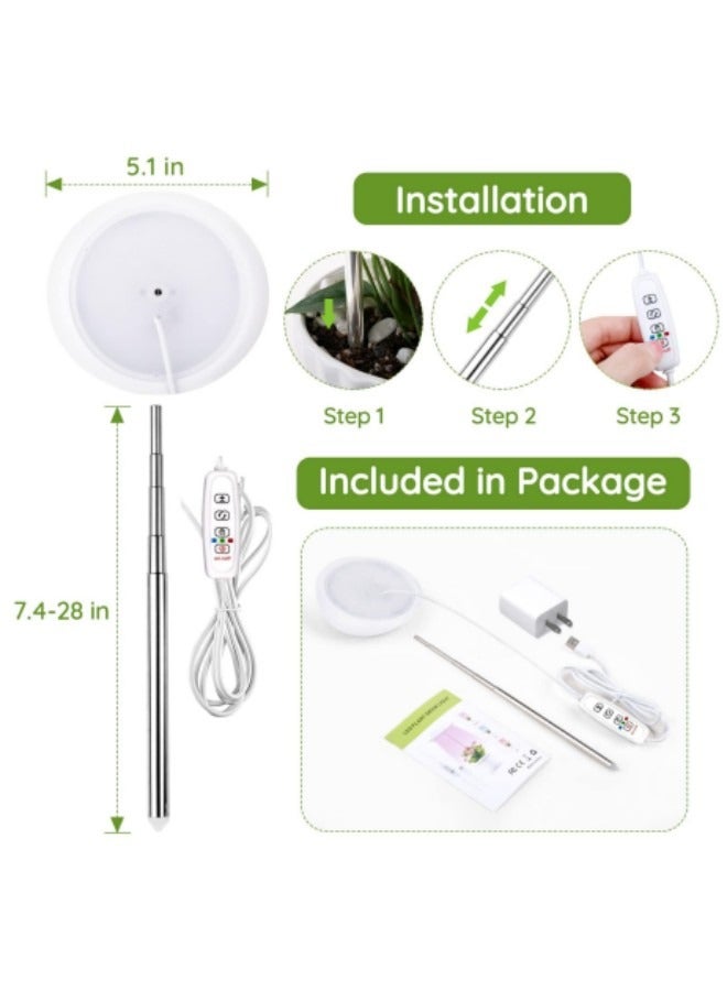 GGEROU Grow Light for Indoor Plants, Height Adjustable Grow Light with 10 Adjustable Brightness, LED Growing Light, 3/9/12H On/Off Timer, 3 Colors Light, Auto On/Off, Sunlight Lamp for Plant - Image 3