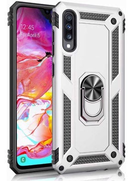 Samsung Galaxy A70 Case SM-A705F Ring Stand Tank Silicone + Unbreakable Glass
