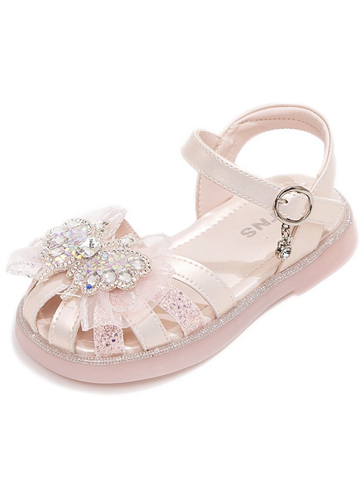 Al Aoyama Toddler  Closed-Toe Flat Sandals little girl Flat Dress Sandals Summer Shoes  - Image 1