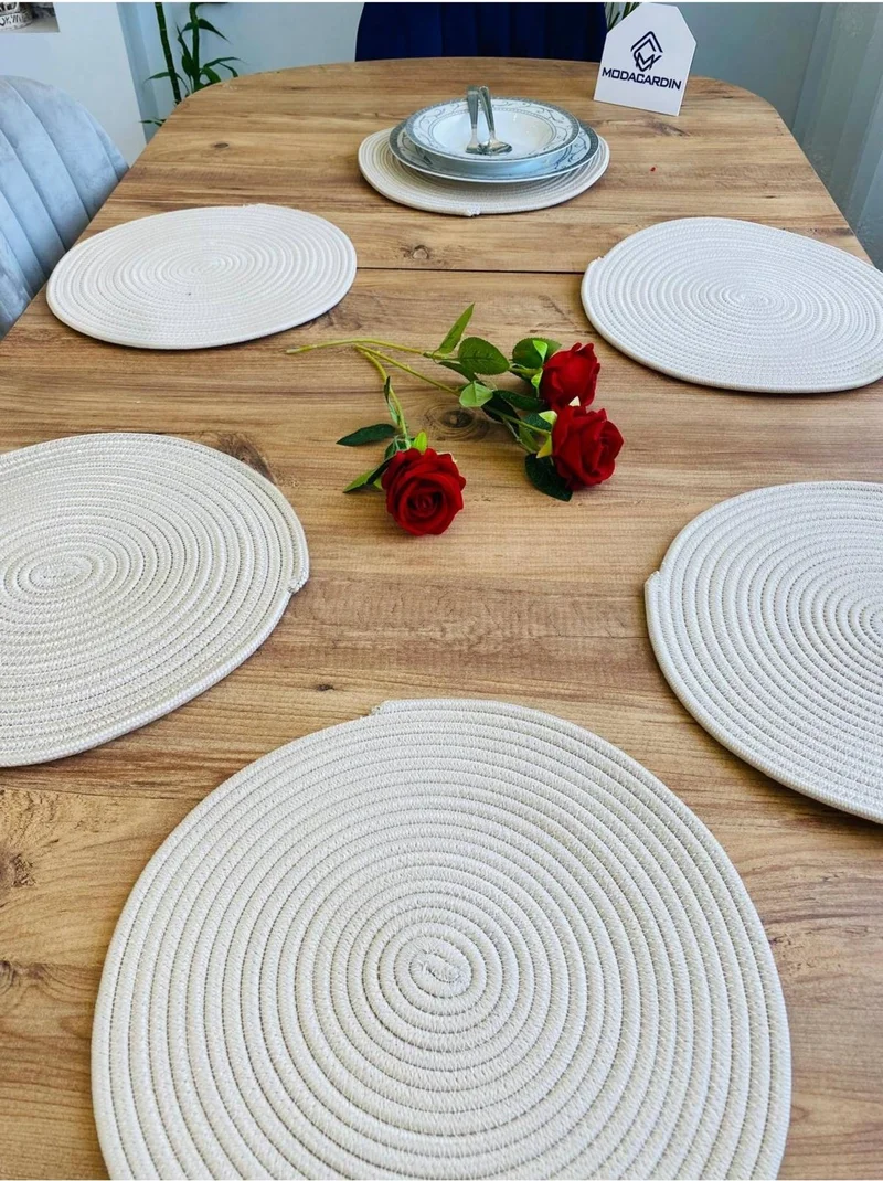 بدز ديري BDZ Leather Wicker Jute Presentation Plate Mat American Service 6 Pieces