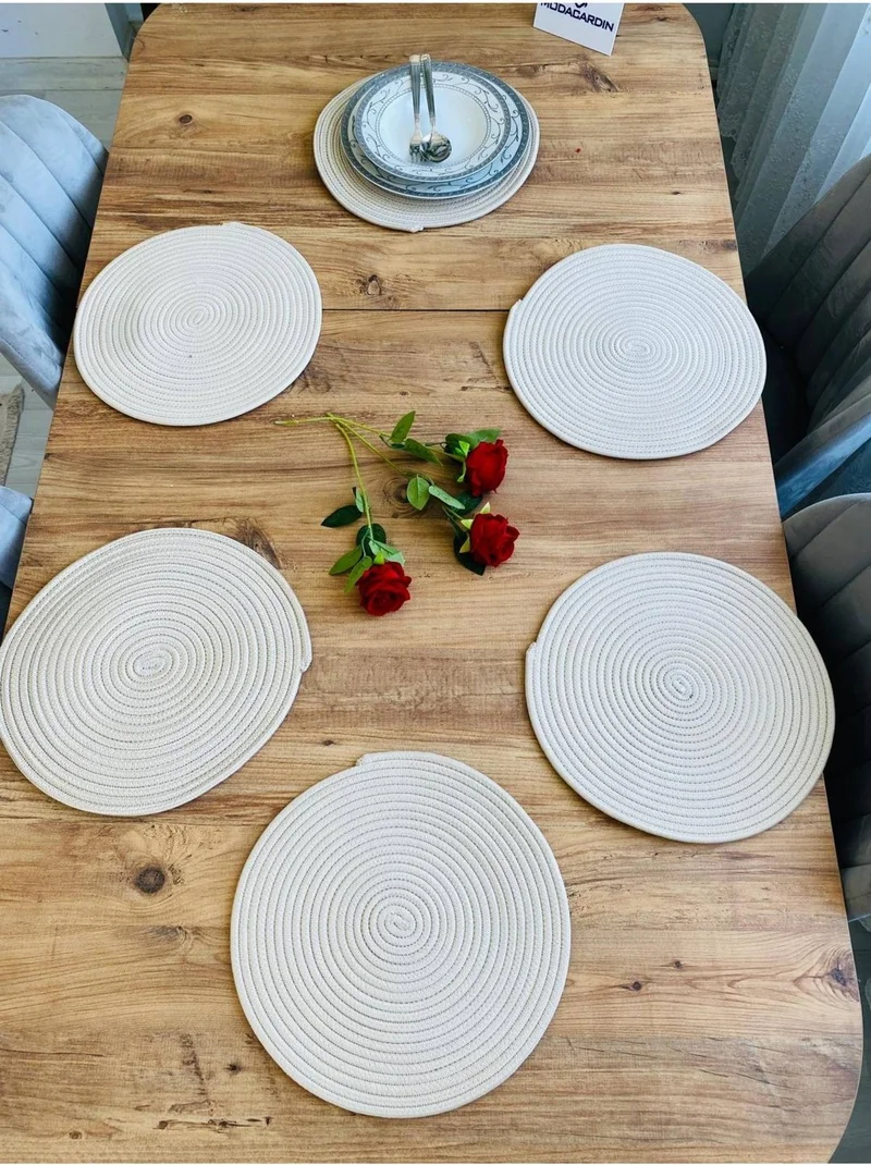 بدز ديري BDZ Leather Wicker Jute Presentation Plate Mat American Service 6 Pieces