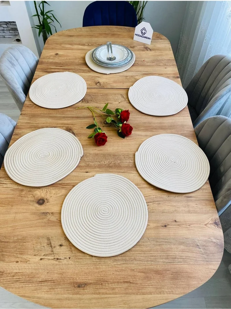 بدز ديري BDZ Leather Wicker Jute Presentation Plate Mat American Service 6 Pieces