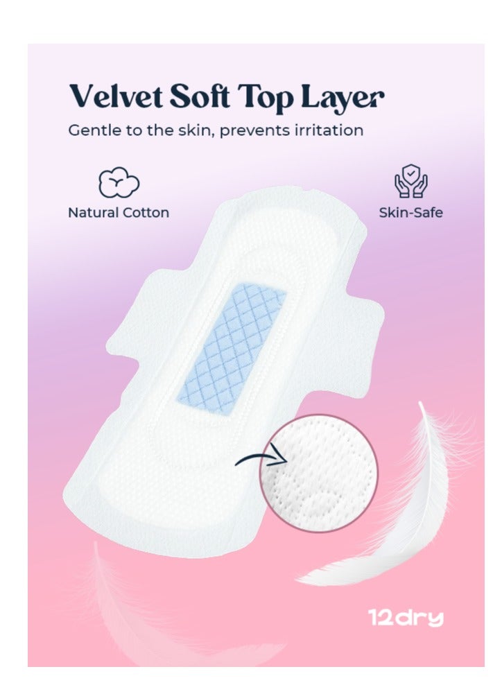 12dry Ultra-Thin Sanitary Pads, 3 Packs × 16 (Total 48 Pads, 185mm, Start & End of Period) – Super Absorbent, Leak-Proof, Odor & Bacteria Protection, Soft & Breathable with AirCool Technology, FDA & FSC Certified - Image 2