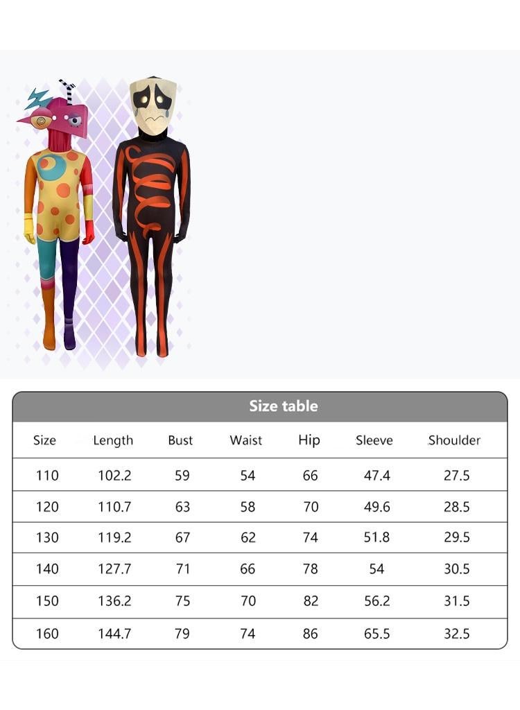 عام 1 مجموعة من ملابس السيرك الرقمية مذهلة للأطفال والبالغين مع الأقنعة ولعب دور الطرف دمية مجانية أفخم ملابس العصابات - Image 3