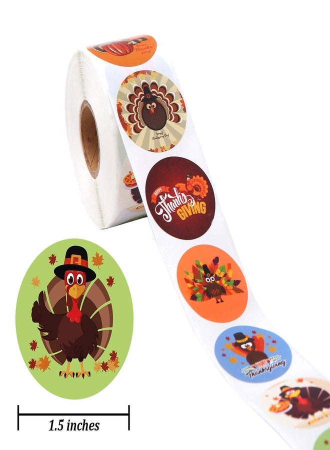 Elcoho 600 Pieces Funny Thanksgiving Stickers Assortment Turkey Design Roll Stickers for Party Favors Supplies - Image 2