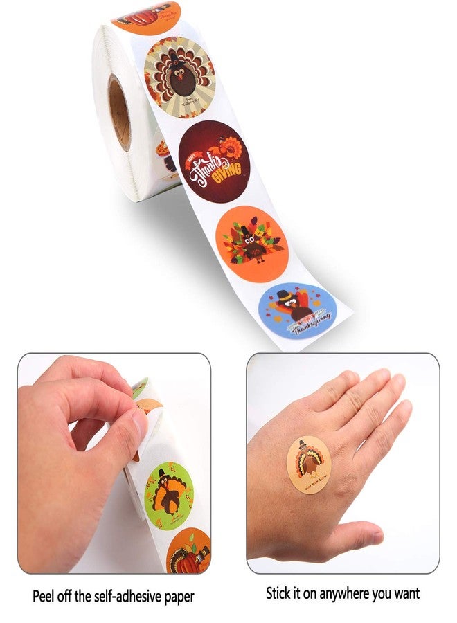 Elcoho 600 Pieces Funny Thanksgiving Stickers Assortment Turkey Design Roll Stickers for Party Favors Supplies - Image 4