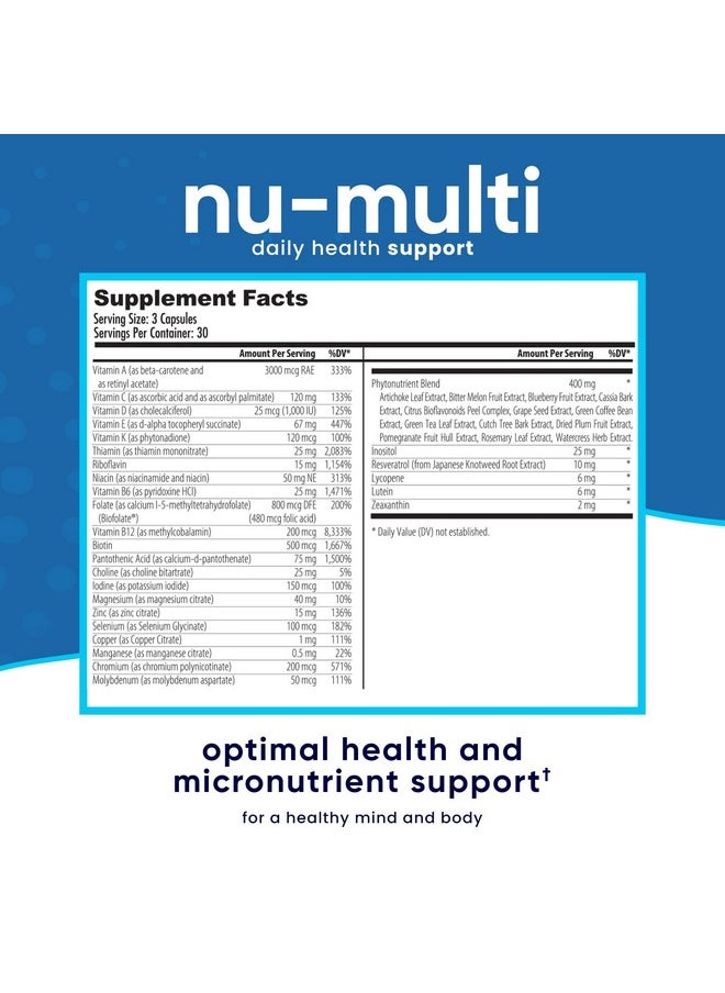 NuEthix Formulations - NuEthix Formulations Nu-Multi Foundational Micronutrient Support Dietary Supplement, 90 Capsules - Image 1
