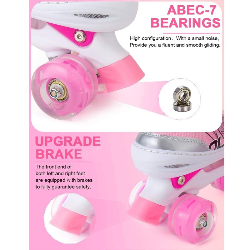Sowume Adjustable Kids Roller Skates for Girls and Women, All 8 Wheels of Girl's Skates Shine, Safe and Fun Illuminating for Beginner - Image 3