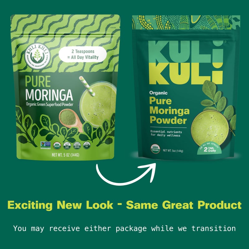 Kuli Kuli مسحوق أوراق المورينغا العضوي من كولي كولي وسموذي أخضر، 100% نقي معتمد من وزارة الزراعة الأمريكية وغير معدّل وراثيًا، رائع مع السموذي، الشاي، والطعام - عبوة واحدة، 5 أونصات. - Image 2