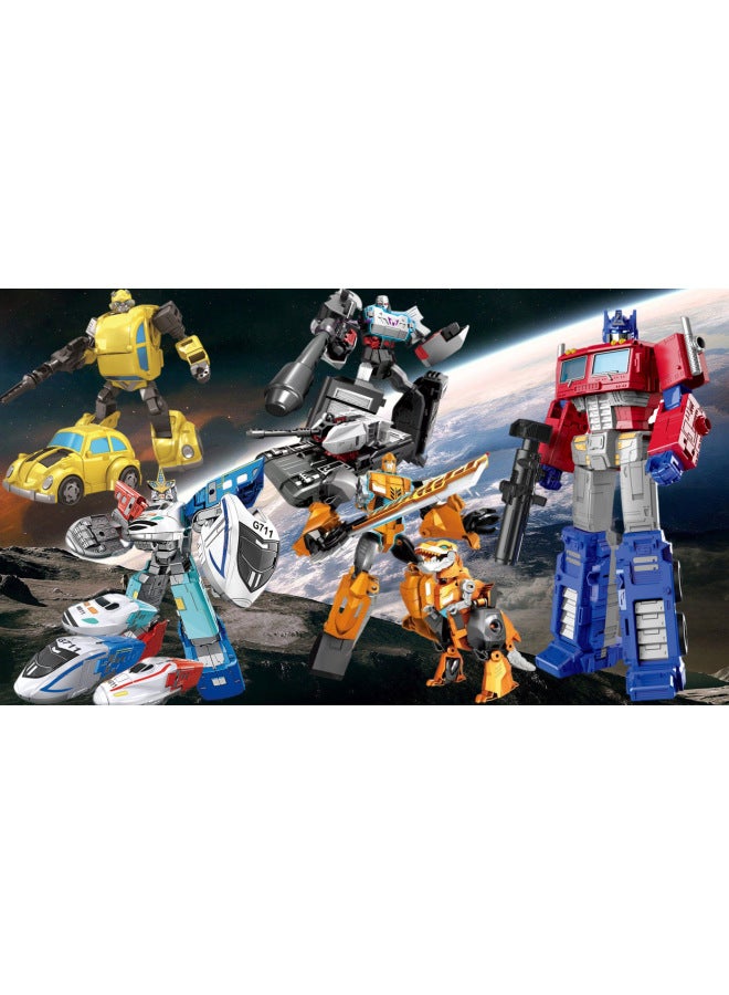 Deformation Toy Model Car Robot King Kong Optimus Prime Wasp Children Boy Alloy Version Toy Hand Wholesale-Color:2% Off Package 5 Boxes (alloy/qingtian First Leader/gundam/shentian/wasp) Train-color - Image 1