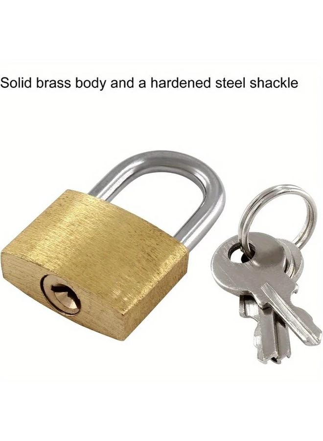 7PCS Solid Brass Mini Padlocks With Keys For Luggage Backpacks Toolboxes Storage - Image 5