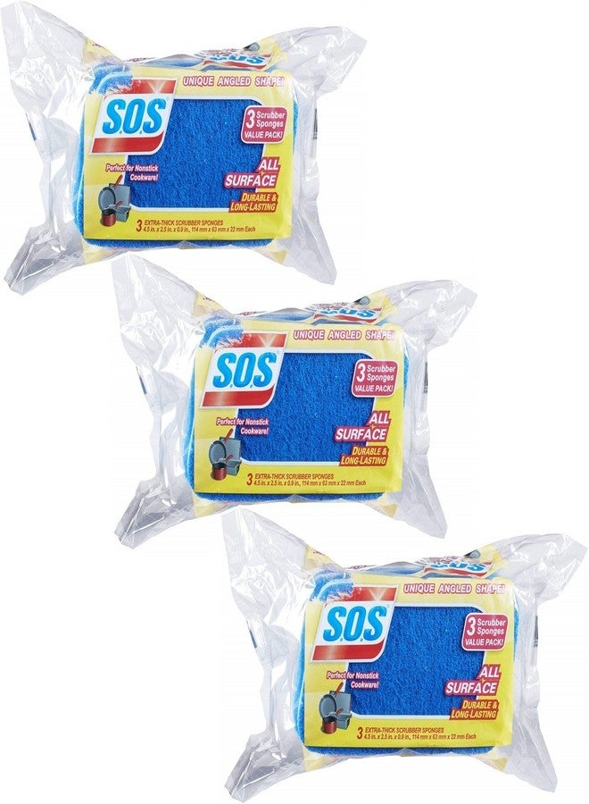 S.O.S All Surface Scrubber Sponge, 9 Sponges (3 Count, Pack of 3) - Image 1