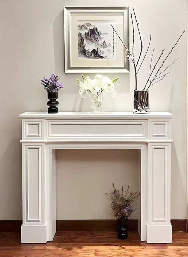 Raffine Multipurpose Use Luxury Style Modern Fireplace Surround Wooden Home Decorative Cabinets Mantel Surround Fireplace Shelf Traditional Wooden Console Table Rectangular Entrance Table Display Stand for Living Room Bedroom 130x28x110 cm  - Image 1