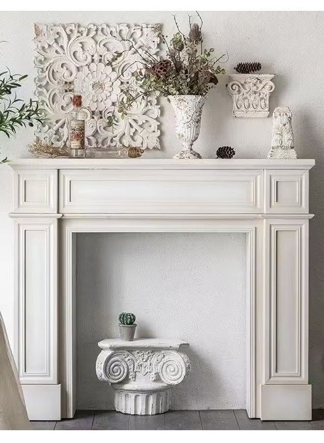 Raffine Multipurpose Use Luxury Style Modern Fireplace Surround Wooden Home Decorative Cabinets Mantel Surround Fireplace Shelf Traditional Wooden Console Table Rectangular Entrance Table Display Stand for Living Room Bedroom 130x28x110 cm  - Image 4