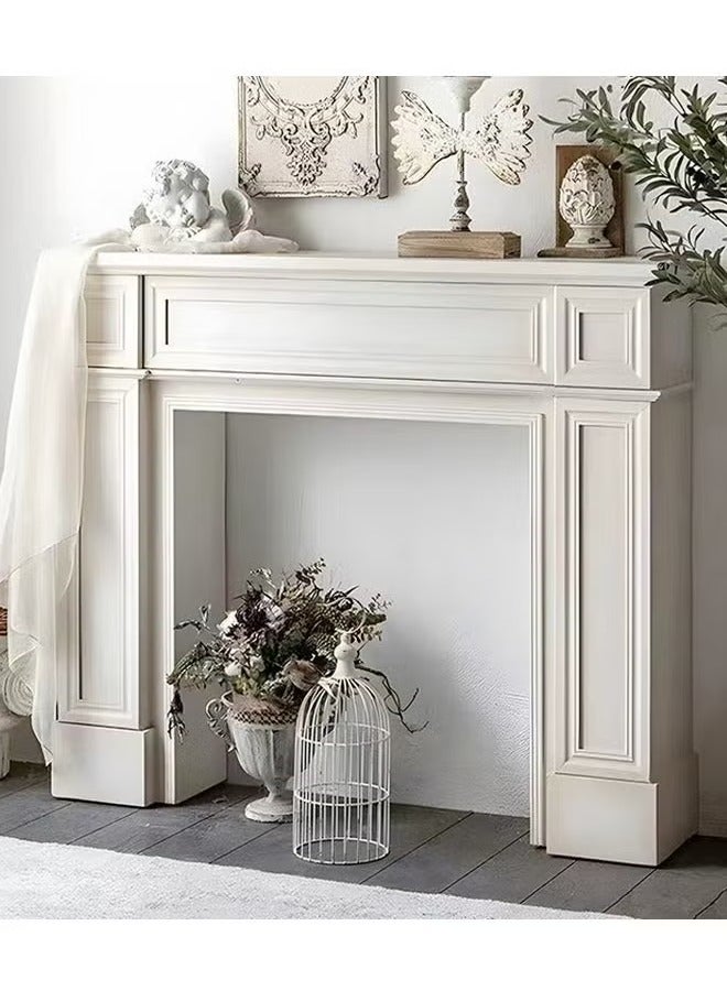 Raffine Multipurpose Use Luxury Style Modern Fireplace Surround Wooden Home Decorative Cabinets Mantel Surround Fireplace Shelf Traditional Wooden Console Table Rectangular Entrance Table Display Stand for Living Room Bedroom 130x28x110 cm  - Image 3