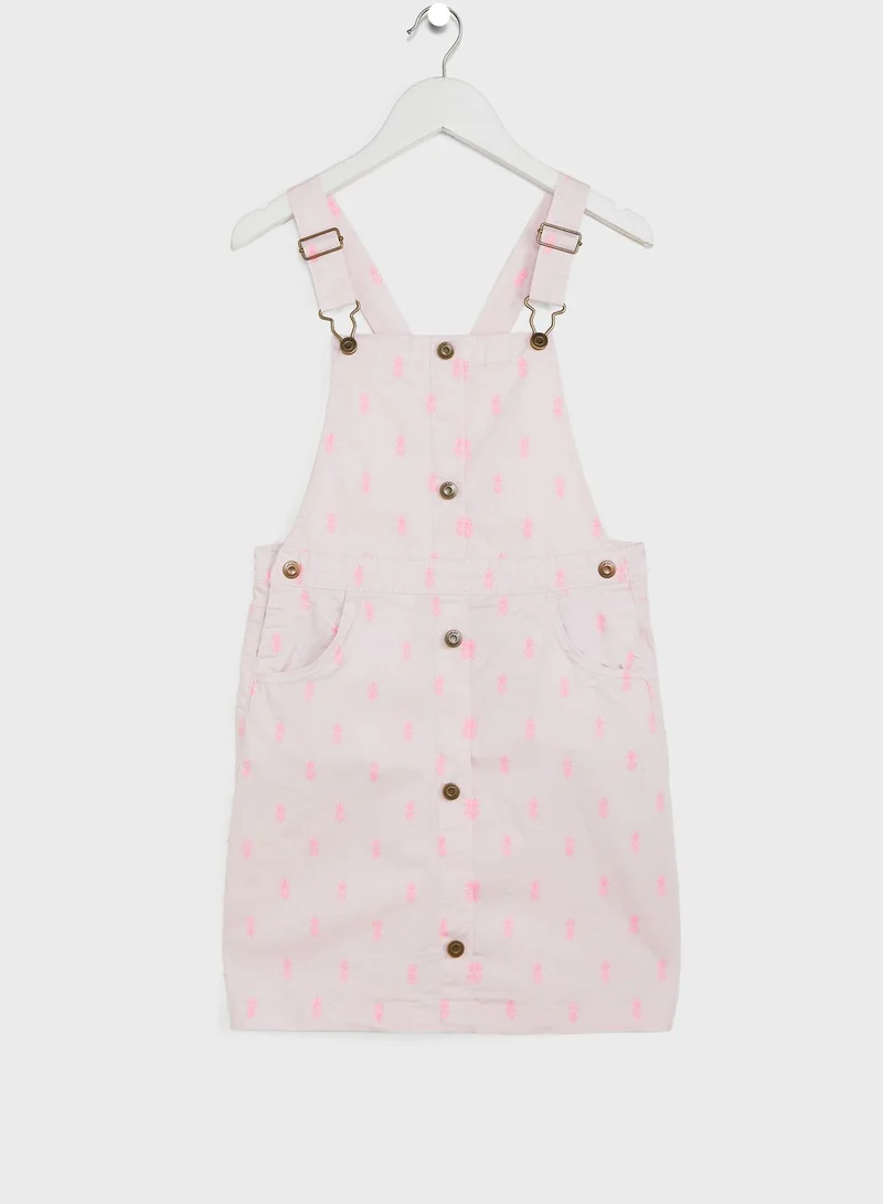 SMYK Kids Pineapple Print Pinafore Dress