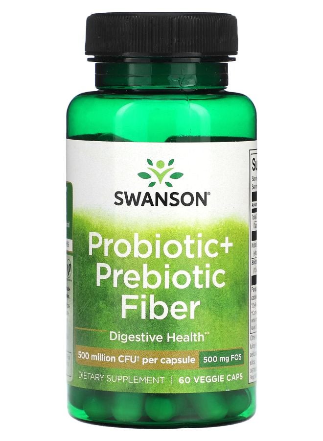 Probiotic + Prebiotic Fiber 500 Million CFU 60 Veggie Caps
