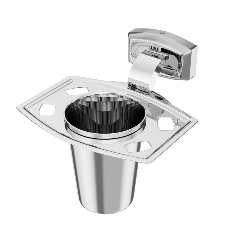 U-S-F BATH ACCESSORIES U-S-F BATH ACCESSORIES 304 Grade Stainless Steel Fairy Wall-Mounted Tumbler Holder | Durable Bathroom Accessory, Holds Toothpaste & Brushes and More -Chrome Finish  - Image 3