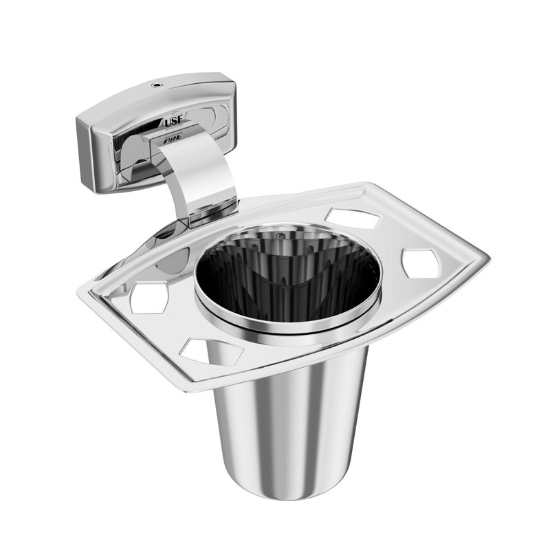 U-S-F BATH ACCESSORIES U-S-F BATH ACCESSORIES 304 Grade Stainless Steel Fairy Wall-Mounted Tumbler Holder | Durable Bathroom Accessory, Holds Toothpaste & Brushes and More -Chrome Finish  - Image 5