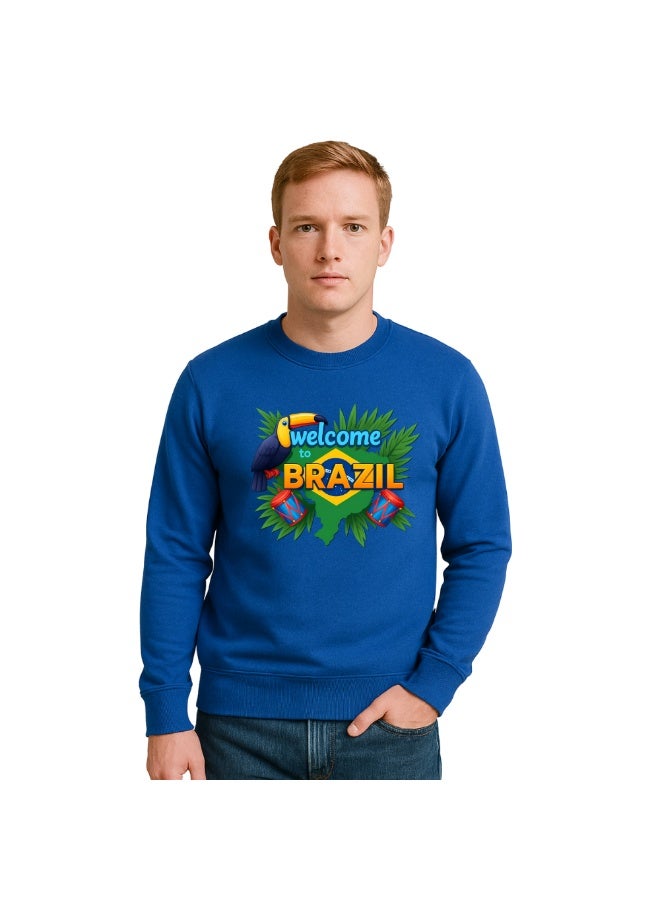 PRINTSHOP4ME Brazil Men’s Sweatshirt–Cotton Full Sleeve Sweatshirt–Comfortable And Stylish–Printed Brazil Design For Casual Wear,Travel And Outdoor Activities  - Image 1
