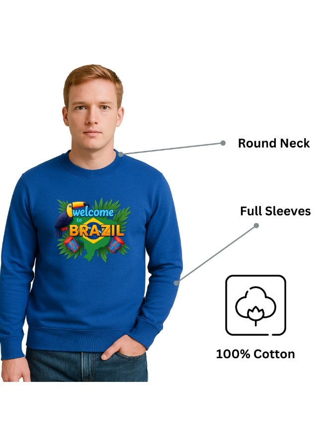 PRINTSHOP4ME Brazil Men’s Sweatshirt–Cotton Full Sleeve Sweatshirt–Comfortable And Stylish–Printed Brazil Design For Casual Wear,Travel And Outdoor Activities  - Image 5