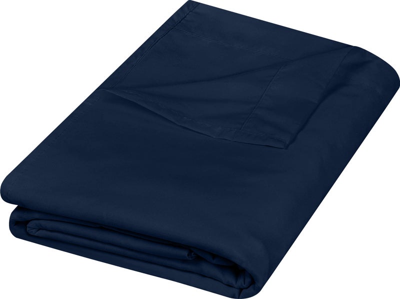 Utopia Bedding Flat Sheet 1 Pack Queen Navy Soft Brushed Microfiber Fabric Shrinkage Fade Resistant Top Sheet Easy Care Bed Sheet