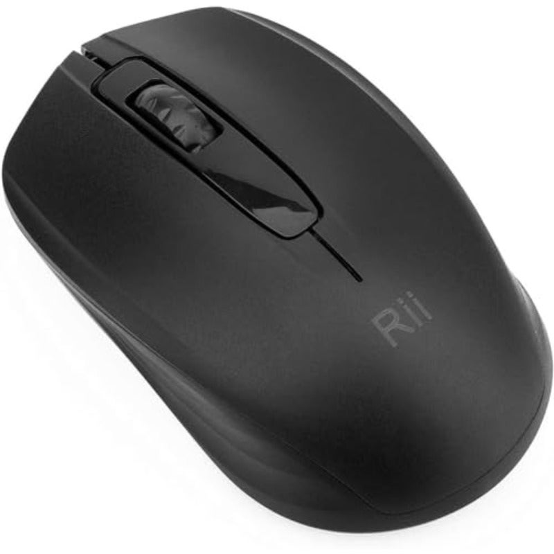 ماوس لاسلكي Rii RM100+ للكمبيوتر المحمول والكمبيوتر الشخصي، ماوس صامت لنظام WindowsOffice، يتضمن دونجل لاسلكي USB، (أسود - جديد) - Image 5