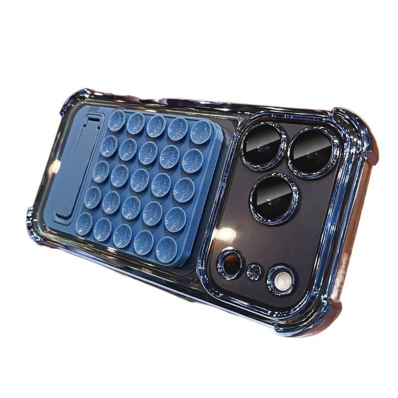 Acrylic Protective Case for iPhone 16 / 16 Plus / 16 Pro / 16 Pro Max with Drop Protection and Kickstand plus Shockproof plus Strong Magnetic in Blue - Veloris - Image 1
