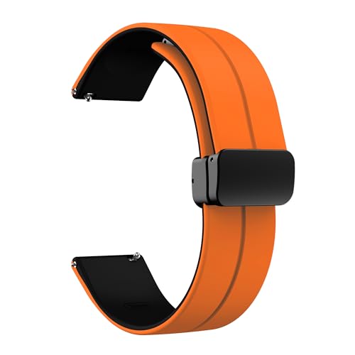 LYSMVIVI Magnetic Watch Band 22mm 20mm 19mm 18mm 16mm With Quick Release Soft Silicone Sport Watch Band for Men Women, Magnetic Silicone Replacement Strap - Image 1