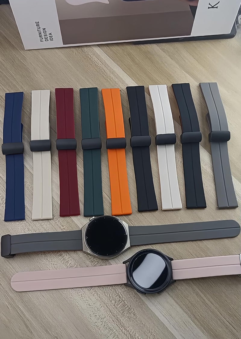 LYSMVIVI Magnetic Watch Band 22mm 20mm 19mm 18mm 16mm With Quick Release Soft Silicone Sport Watch Band for Men Women, Magnetic Silicone Replacement Strap - Image 5
