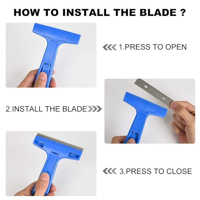 KAPIDA Glass Scraper Razor BladePaint ScraperWindow scraper for Remover Tool Remove Surface StainsPaintAutomotive Glass Film1Handle 5 Pack Replacement Blades - Image 3