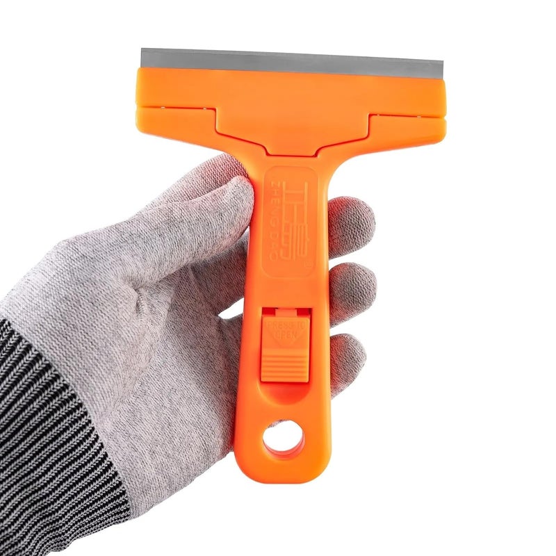KAPIDA Glass Scraper Razor BladePaint ScraperWindow scraper for Remover Tool Remove Surface StainsPaintAutomotive Glass Film1Handle 5 Pack Replacement Blades - Image 4