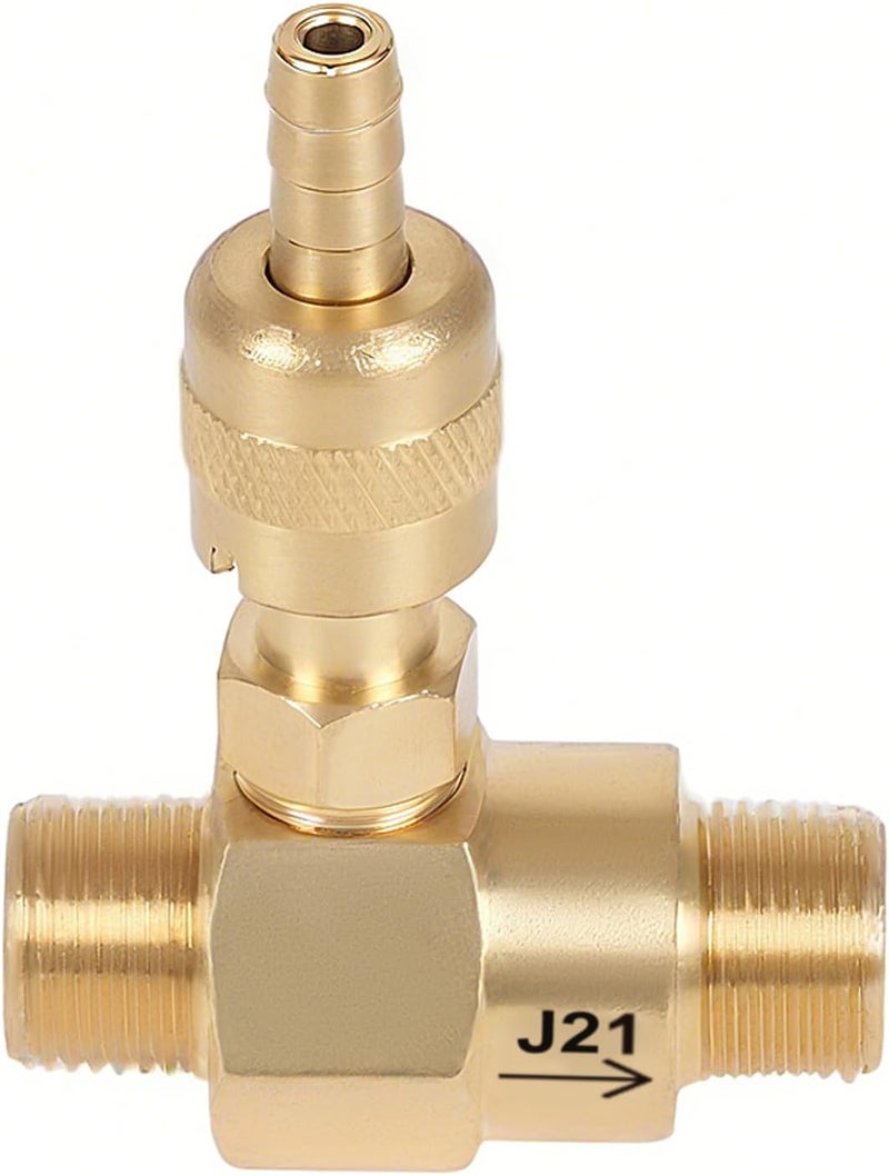 Mingou 3-5 GPM Pressure Washer Chemical Injector 100775 for General Pump Power Washer Downstream Injector 2.1mm Orifice Max 4500 PSI for 3/8" NPT-M High Draw to 20% - Image 1