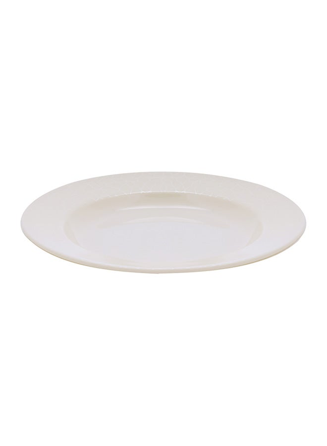 Royalford 10 Inch Melamine White Pearl Dinner Plate,Deep Soup Plate | Playful Classic Decoration, Dishwasher Safe | Ideal for Soup, Deserts, Ice Cream & More | White | RF4487 White 10inch - Image 3