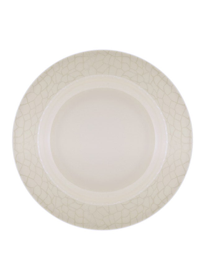 Royalford 10 Inch Melamine White Pearl Dinner Plate,Deep Soup Plate | Playful Classic Decoration, Dishwasher Safe | Ideal for Soup, Deserts, Ice Cream & More | White | RF4487 White 10inch - Image 1