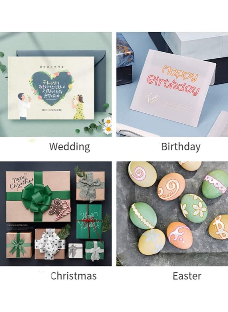 SYOSI Doodle Markers,12 Colors Outline Metallic Markers Double Line Pens Permanent Markers Pens for Art, Drawing, Greeting Cards,Rock Painting, Kid Journal, Metal, Wood Ceramic, Glass (12PCS) - Image 4