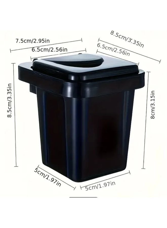 Wall Mounted Trash Can With Lid Anti Fly Ash Toilet Ashtray Black - Image 1