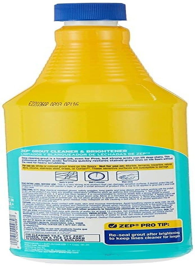 Zep Grout Cleaner and Brightener and Easy to Use Handheld Brush - 32 oz (Case of 2) - ZU104632 - Deep Cleaning Formula Removes Old Stains From Grout - Image 3