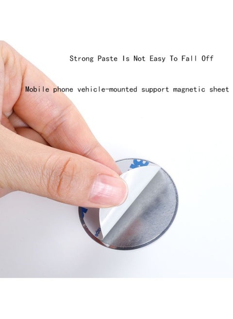 2-Piece Magnetic Chip Car Phone Holder Accessory, Round Black Electrophoretic Magnetic Sheet 40mm