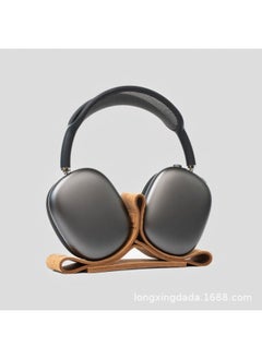 Same-style Headset Wireless Headset Bracket Suitable For Apple AirPods Max Magnetic Leather Bracket-Color:Black Cowhide-Style:Upgraded Model (built-in Magnet, Can Automatically Sleep)