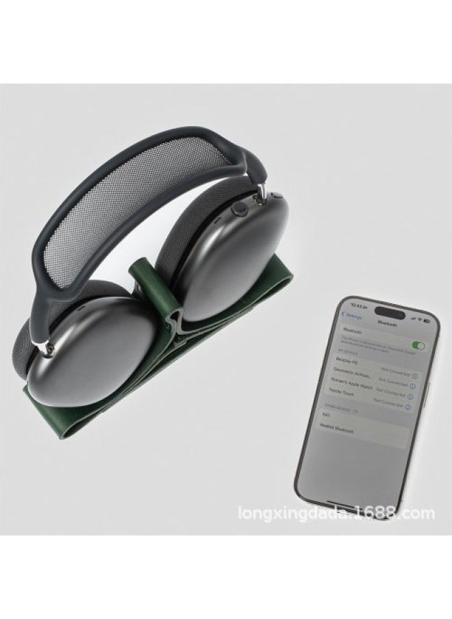 Generic - Same-style Headset Wireless Headset Bracket Suitable For Apple AirPods Max Magnetic Leather Bracket-Color:Black Cowhide-Style:Upgraded Model (built-in Magnet, Can Automatically Sleep) - Image 1