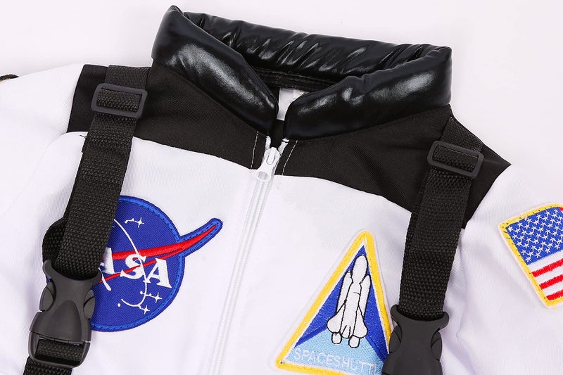 Cuteshower Kids Astronaut NASA Costume for Boys Girls Space Jumpsuit Halloween 10-12 Years - Image 3