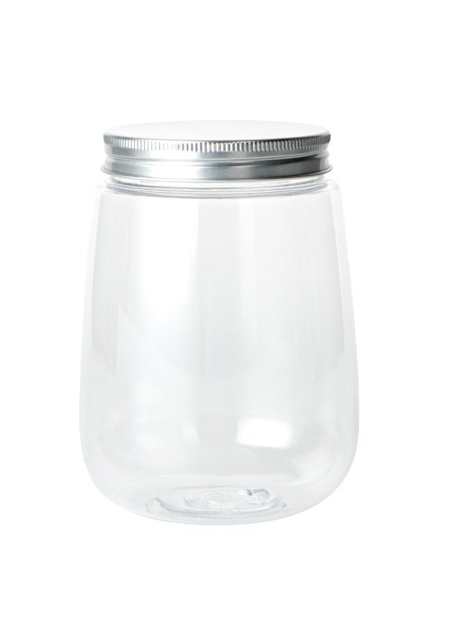 Restaurantware Bottle Tek 17 Ounce Juice Bottles, 100 Round Empty Plastic Bottles - Disposable, With Aluminum Lids, Clear Plastic Juice Containers For Juicing, For Tea, Smoothies, Or Cocktails  - Image 1